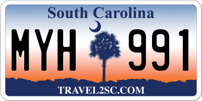 SC license plate MYH991