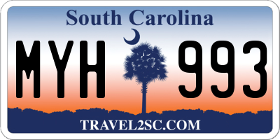 SC license plate MYH993