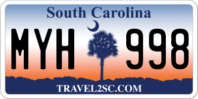 SC license plate MYH998
