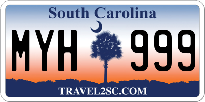 SC license plate MYH999