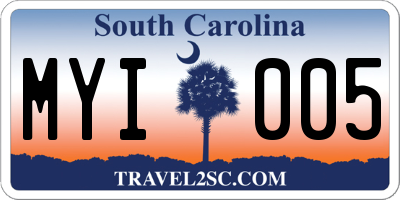 SC license plate MYI005