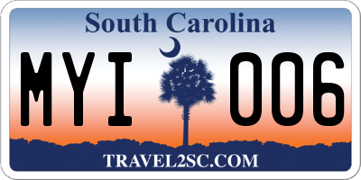 SC license plate MYI006