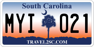 SC license plate MYI021
