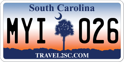 SC license plate MYI026