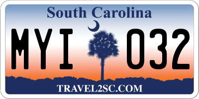 SC license plate MYI032