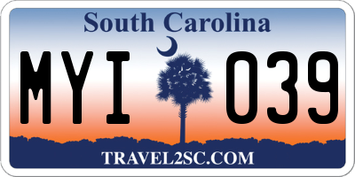 SC license plate MYI039