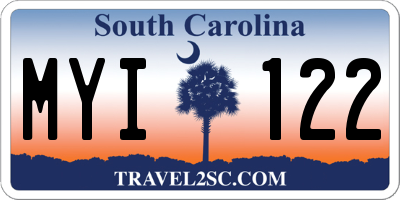 SC license plate MYI122