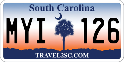 SC license plate MYI126