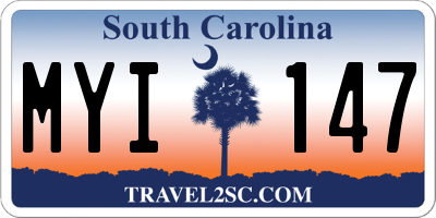 SC license plate MYI147