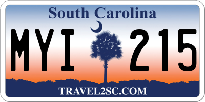 SC license plate MYI215