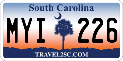 SC license plate MYI226