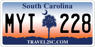 SC license plate MYI228
