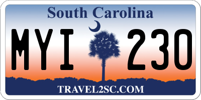 SC license plate MYI230