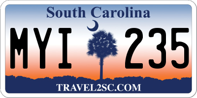 SC license plate MYI235