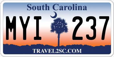 SC license plate MYI237