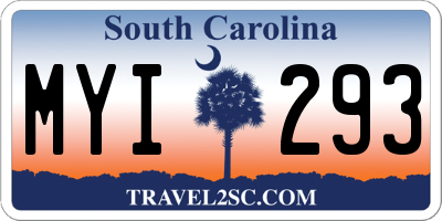 SC license plate MYI293