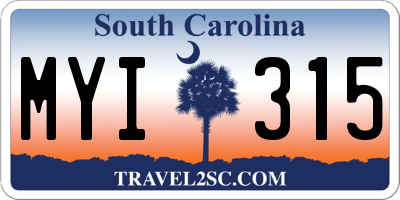 SC license plate MYI315