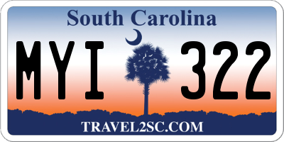 SC license plate MYI322