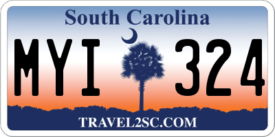 SC license plate MYI324
