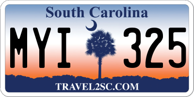 SC license plate MYI325