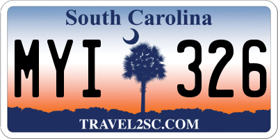 SC license plate MYI326