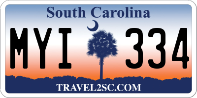 SC license plate MYI334