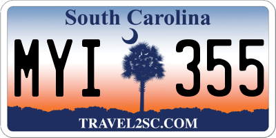 SC license plate MYI355