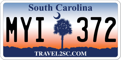 SC license plate MYI372