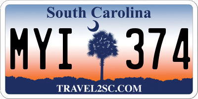 SC license plate MYI374