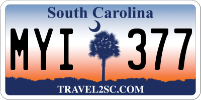 SC license plate MYI377