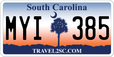 SC license plate MYI385