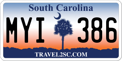 SC license plate MYI386