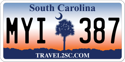 SC license plate MYI387