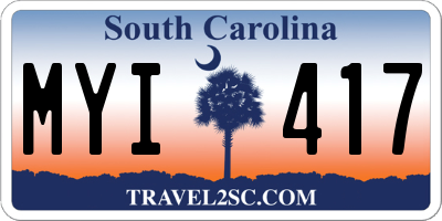 SC license plate MYI417