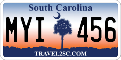 SC license plate MYI456