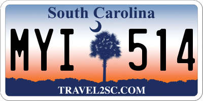 SC license plate MYI514
