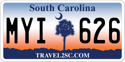 SC license plate MYI626