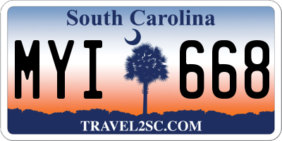 SC license plate MYI668