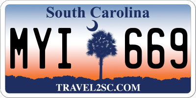 SC license plate MYI669