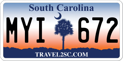 SC license plate MYI672