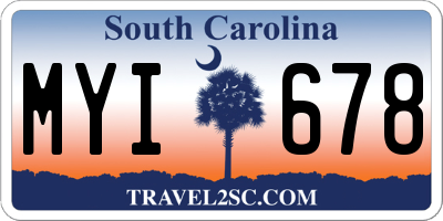 SC license plate MYI678