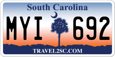 SC license plate MYI692
