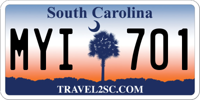 SC license plate MYI701
