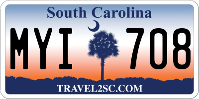SC license plate MYI708