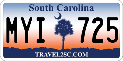 SC license plate MYI725