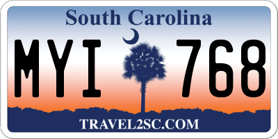 SC license plate MYI768