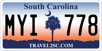 SC license plate MYI778