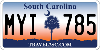 SC license plate MYI785