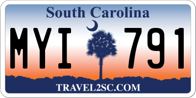 SC license plate MYI791