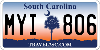 SC license plate MYI806